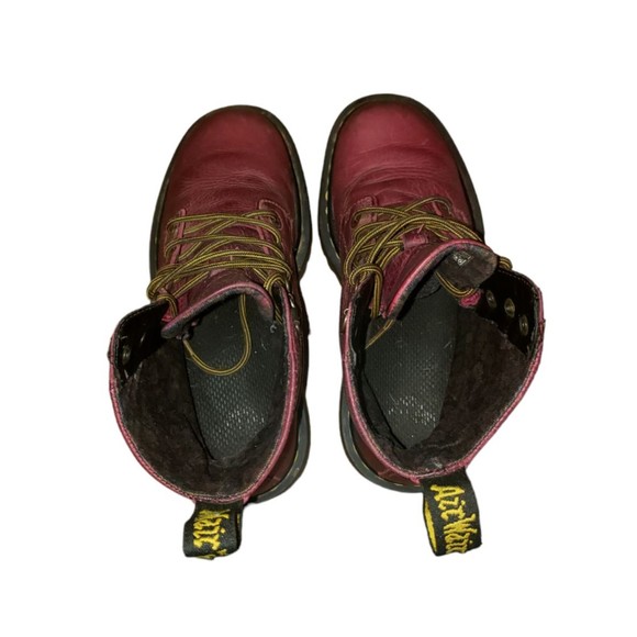 Dr Martens Women's Luana AW004 Cherry Red Leather Combat Boots Size 5 - Picture 6 of 11